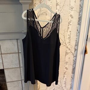 French Connection Black Lace-Trim Camisole